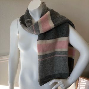 Ralph Lauren Pink & Grey Lambswool Scarf